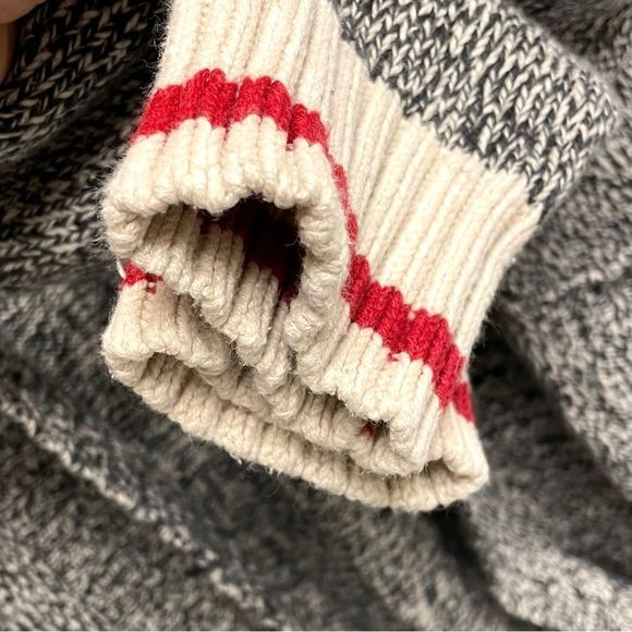 Roots Cabin Cotton Open Front Long Cardigan Sweater Coat Grey Oat Mix S - Picture 7 of 11